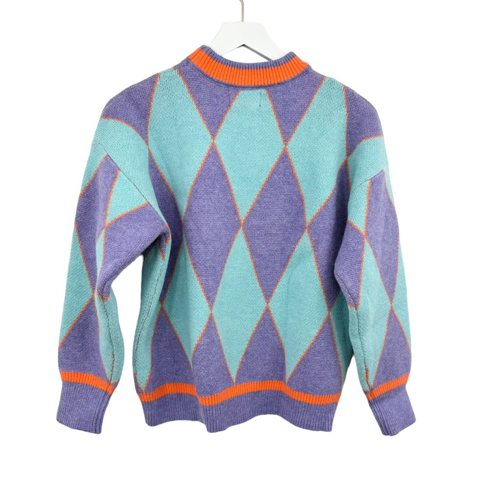 Cider Purple Preppy Argyle Sweater Small Large - Picture 5 of 7
